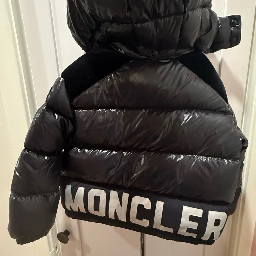 Moncler Kids Shiny Black Puffer Coat - Picture 5 of 8